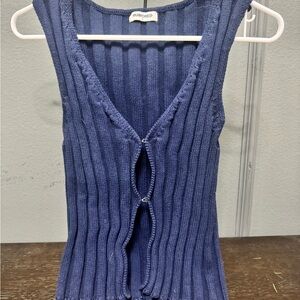 Rumored Navy Ribbed Tank Top